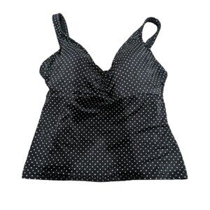 Miraclesuit Black with White Polkadots Tankini Size 12D